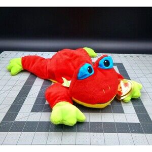 Ty Pillow Pals RIBBIT the Frog Plush Red Version 13 Inch Stuffed Animal Toy Tag